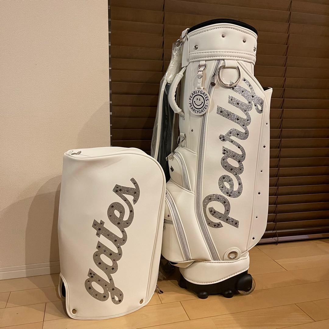 【即発送】PEARLY GATESパーリーゲイツ キャディバッグ ゴルフバッグ白
