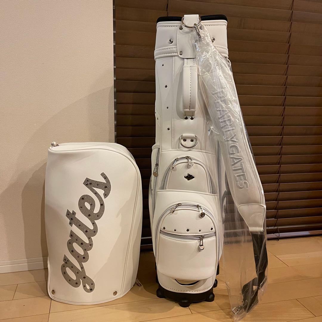 【即発送】PEARLY GATESパーリーゲイツ キャディバッグ ゴルフバッグ白