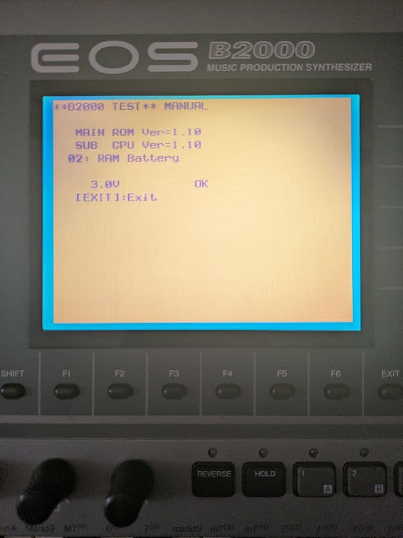 ヤマハ　シンセサイザー　EOS B2000　テストモード基本動作確認
