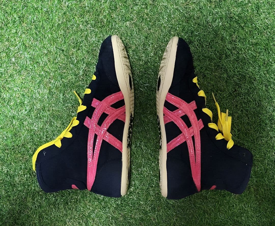 asics レスリングシューズ ネイビー/ピンク/イエロー