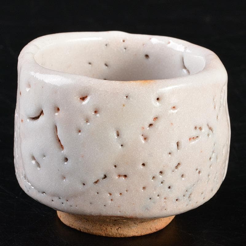 茶道具　加藤唐九郎　一無斎（一ム斎）作　志野　ぐい呑み　共布共箱　V　R7255