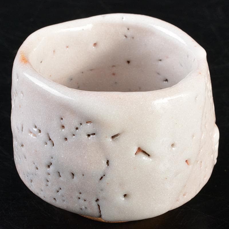 茶道具　加藤唐九郎　一無斎（一ム斎）作　志野　ぐい呑み　共布共箱　V　R7255