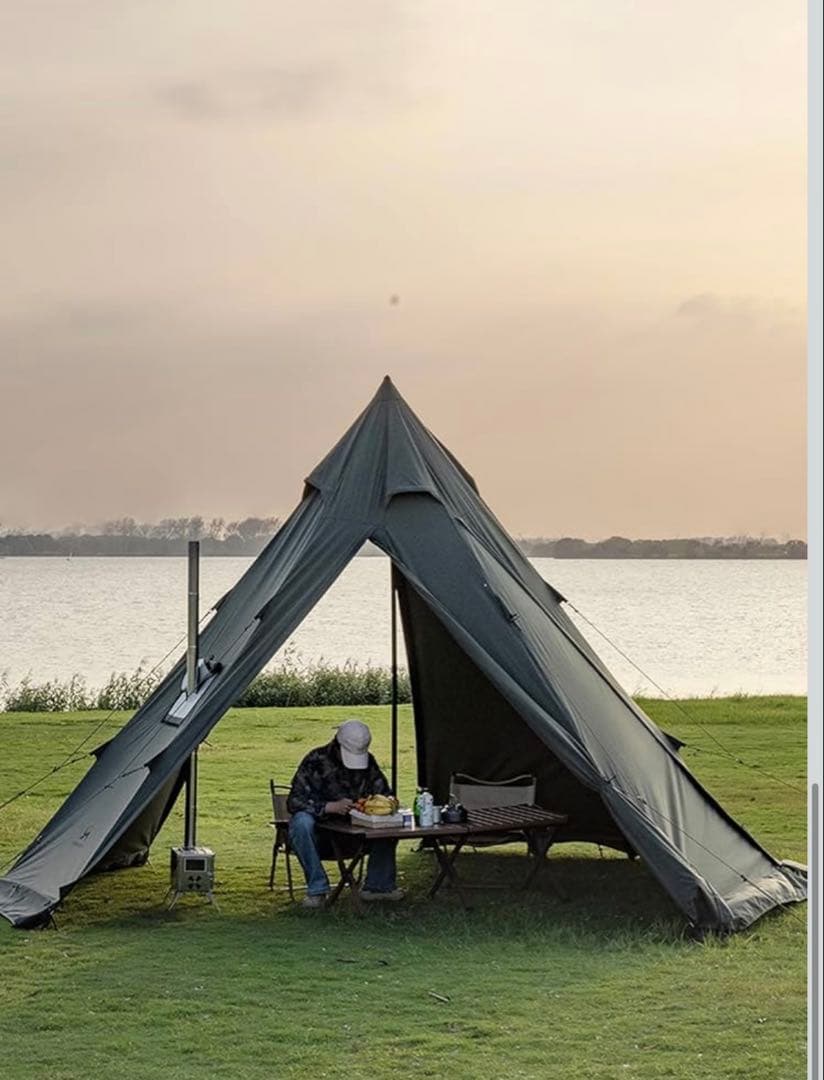 【TOMOUNT】キャンプ　ワンポールテント 2-4人用　高さ2.8m