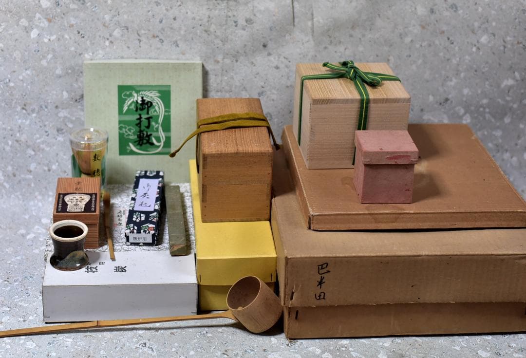 茶道具まとめて16点（棗、茶筅、松茶茶碗、他）お稽古