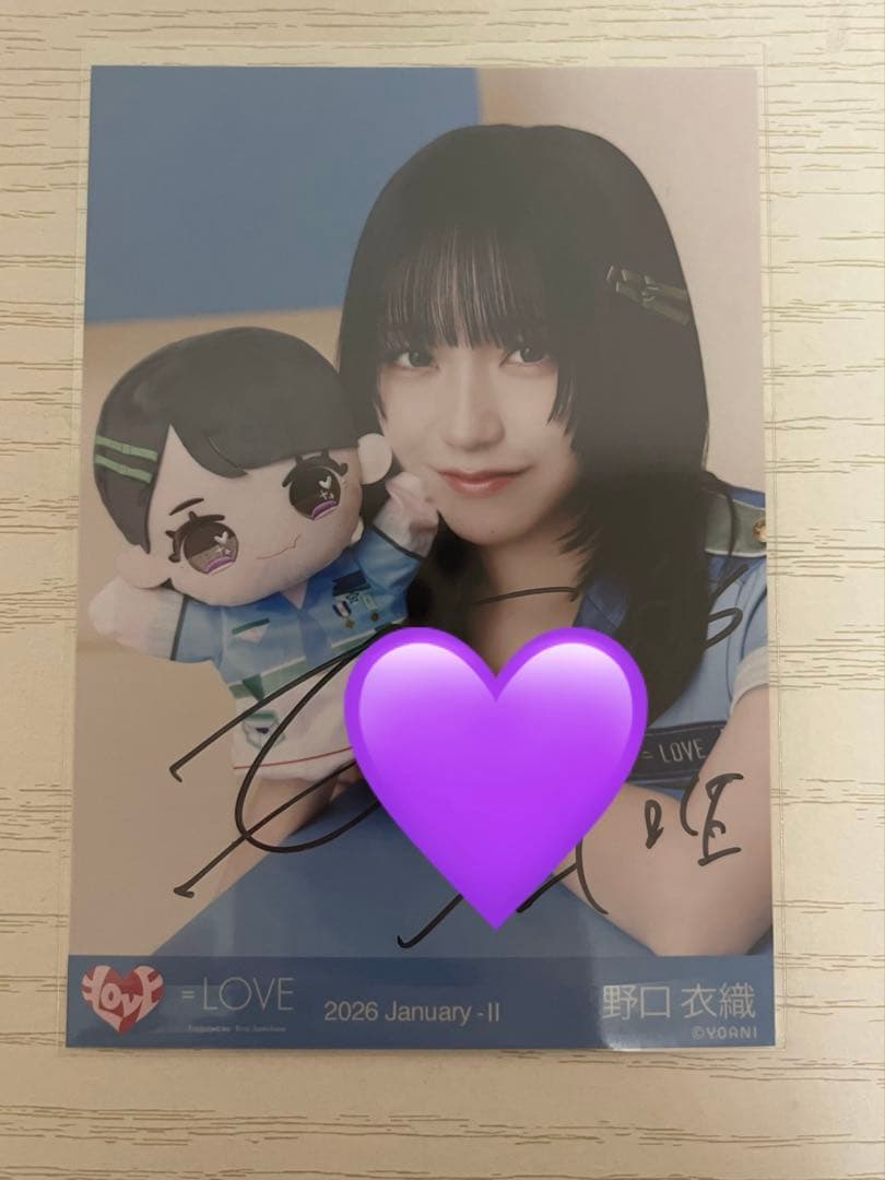 野口衣織　イコラブ　生写真　モーリー　直筆 ヨリ