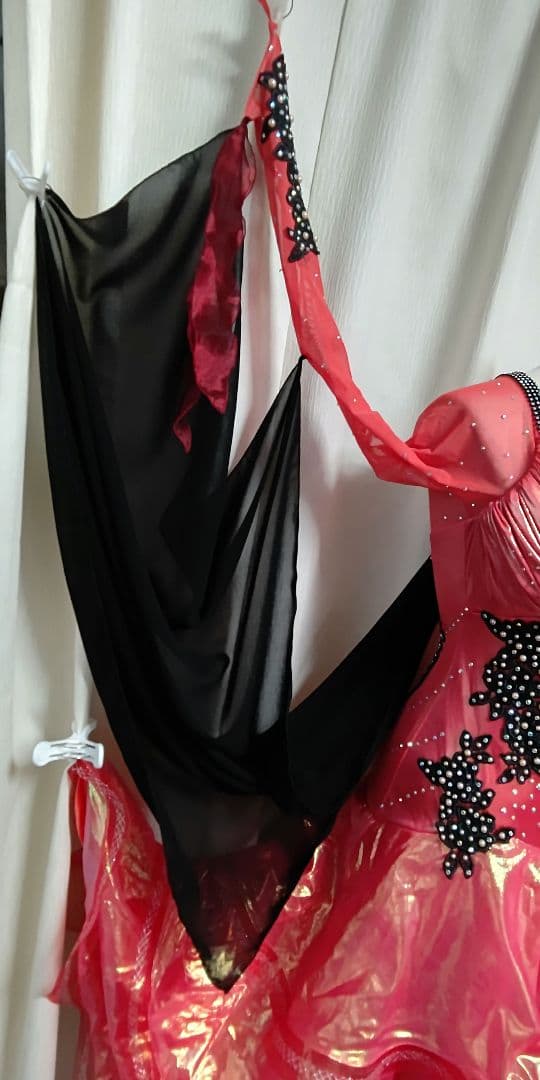 社交ダンスドレス！Create-Sunスタンダードドレス！オレンジレッド！