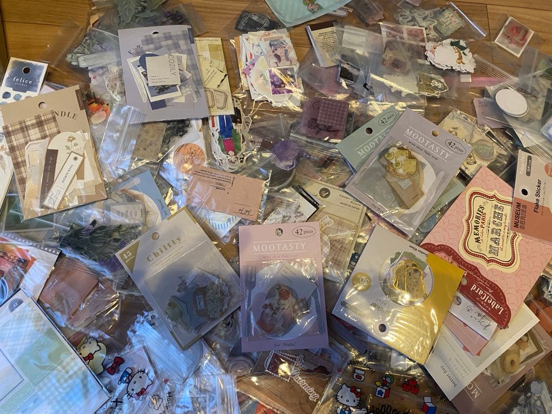 コラージュ　マスキングテープ　海外　フレークシール　　素材　シールまとめ売り
