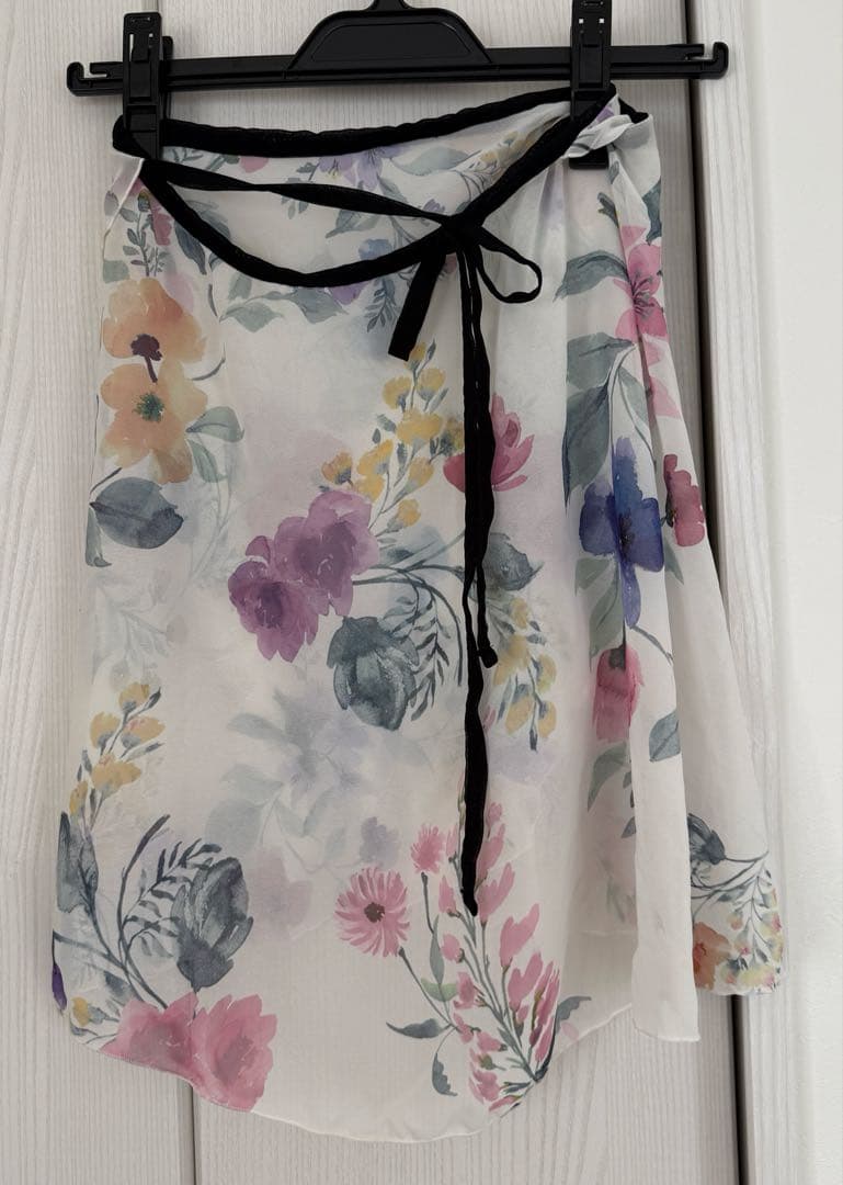 チャコット 花柄 ラップスカート 巻きスカート フリー