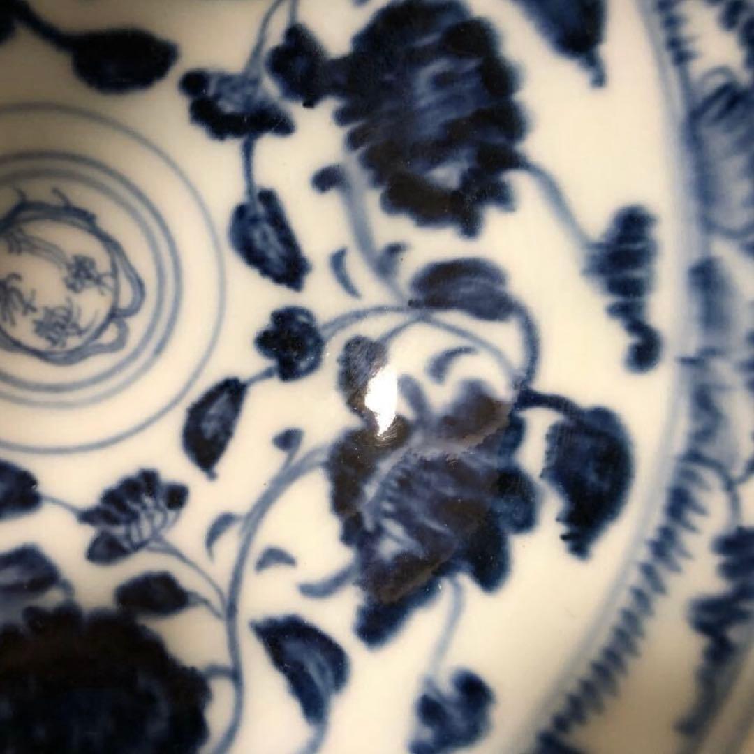 中国 明時代 呉須 染付 湯呑 茶碗 時代物古美術 骨董品 唐物茶器 。