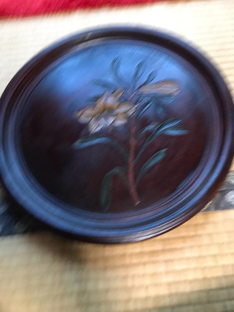 彫抜色絵絵替丸盆 二箱十客　菓子皿 漆器 漆芸 銘々皿 丸盆　盆　骨董品
