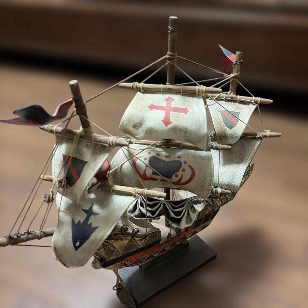 アンティーク　木製帆船模型 約35cm