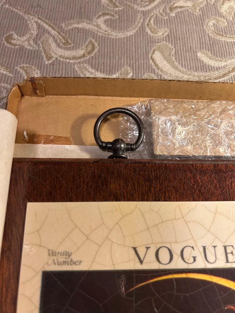 希少 ヴィンテージ VOGUE 木製 タイル アートデコ ポスター