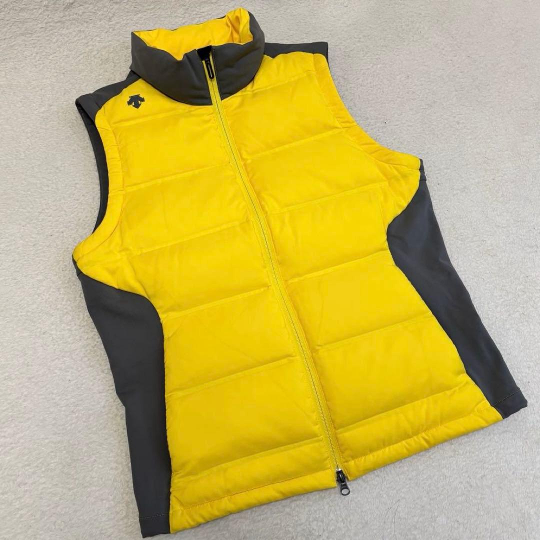 DESCENTE GOLF ハイブリッドダウンベスト イエロー×グレー