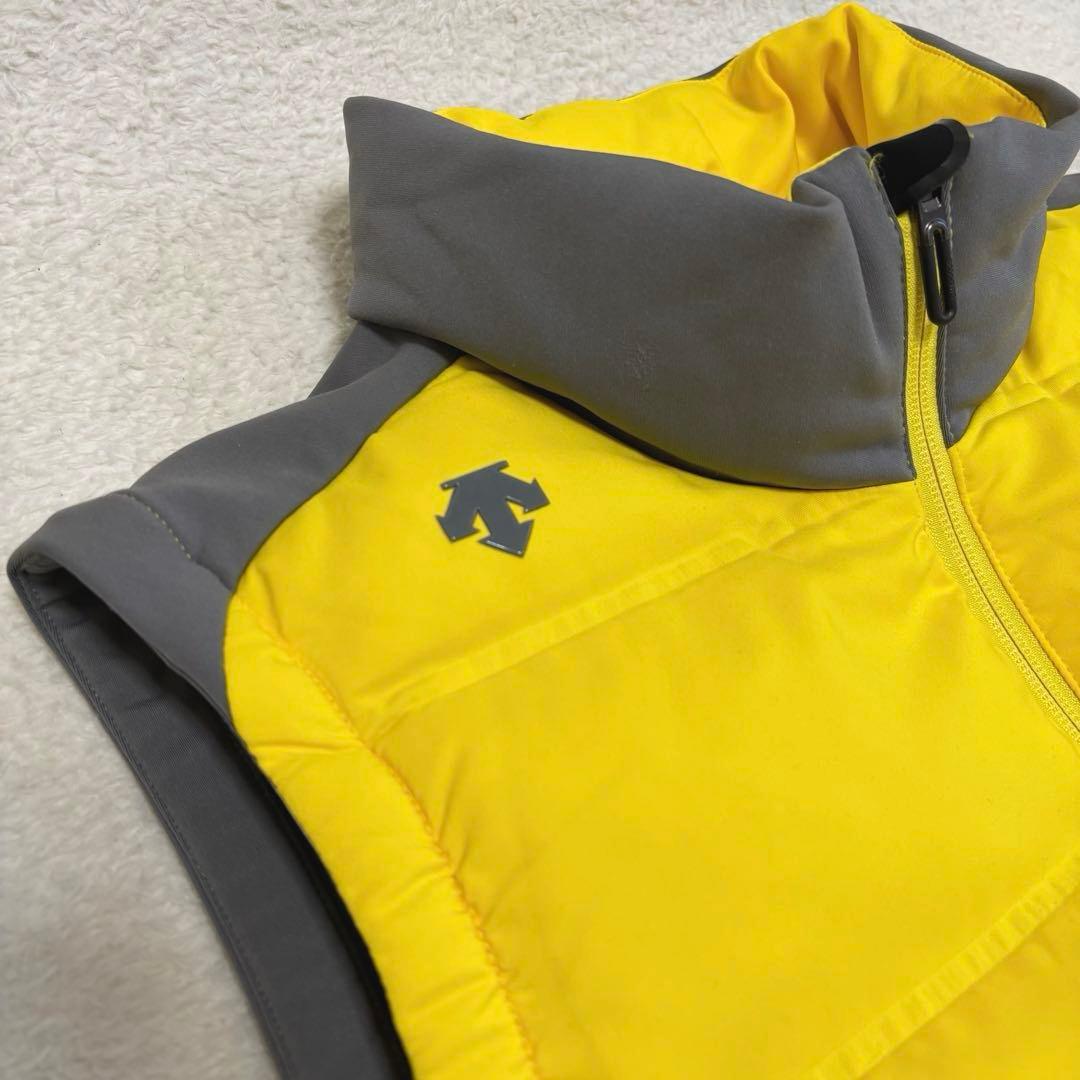 DESCENTE GOLF ハイブリッドダウンベスト イエロー×グレー