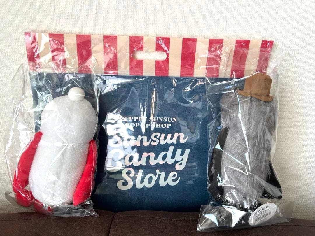 「パペットスンスン」ノンノン・ゾンゾン　ぬいぐるみ＋ショッパー　3点セット