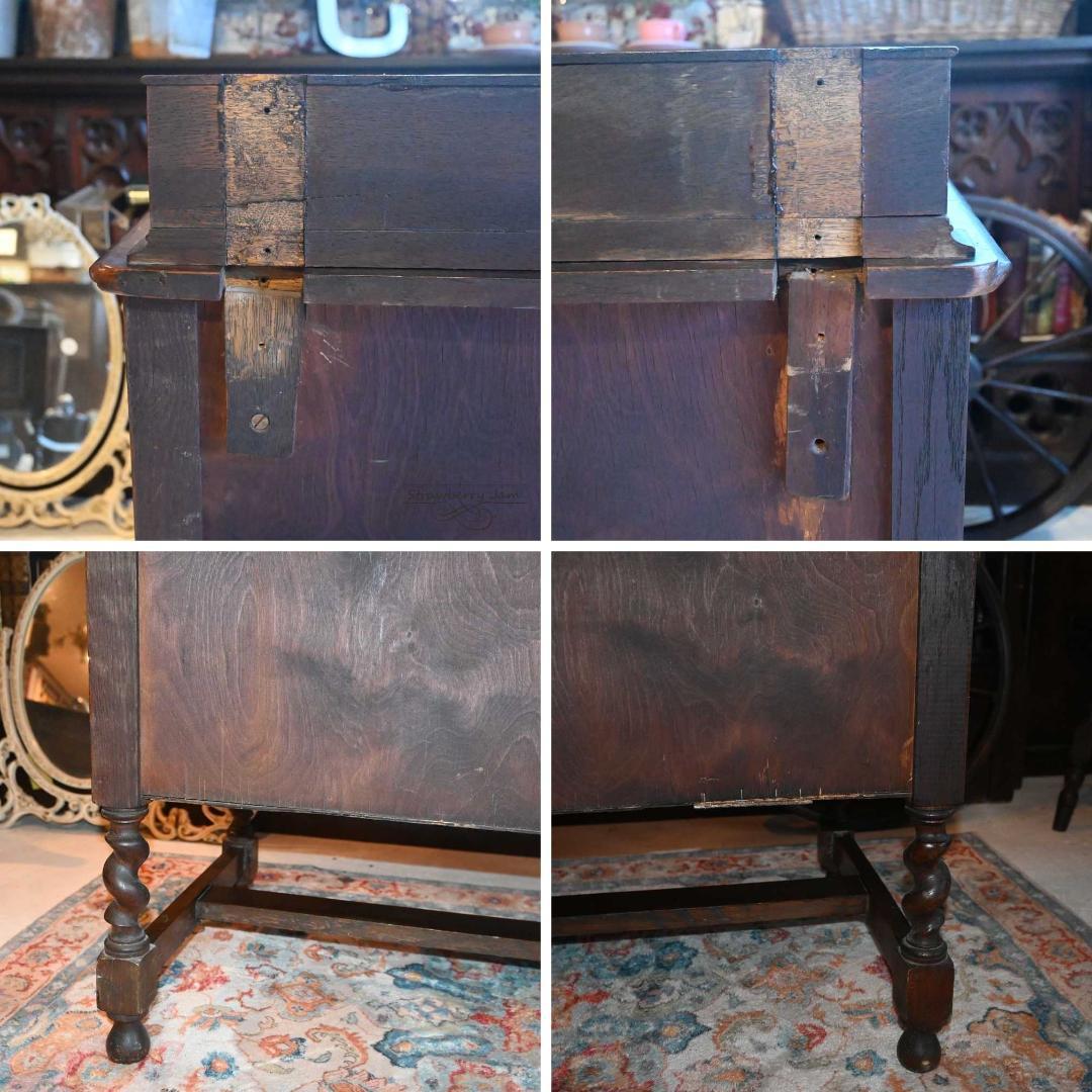 L3710-110 英国アンティーク オーク チェスト 3段 収納 レンジ台