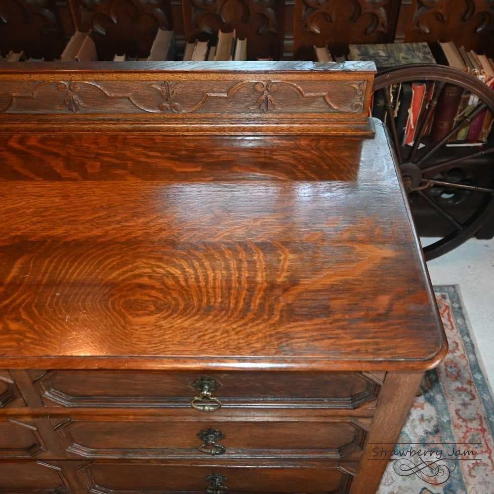 L3710-110 英国アンティーク オーク チェスト 3段 収納 レンジ台