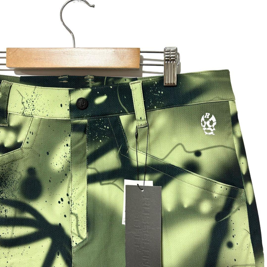 新品 ラッセルノ ゴルフ ロゴ ストレッチ ショーツ スプレー カーキ XL 6