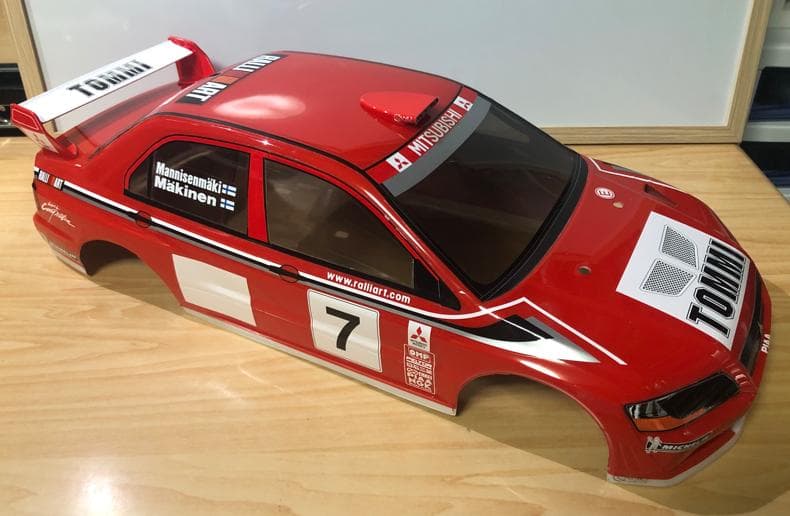タミヤ　三菱ランサーエボリューション７ WRC 塗装済みボディ 電飾つき