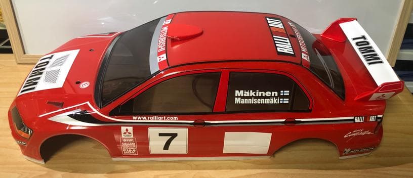 タミヤ　三菱ランサーエボリューション７ WRC 塗装済みボディ 電飾つき