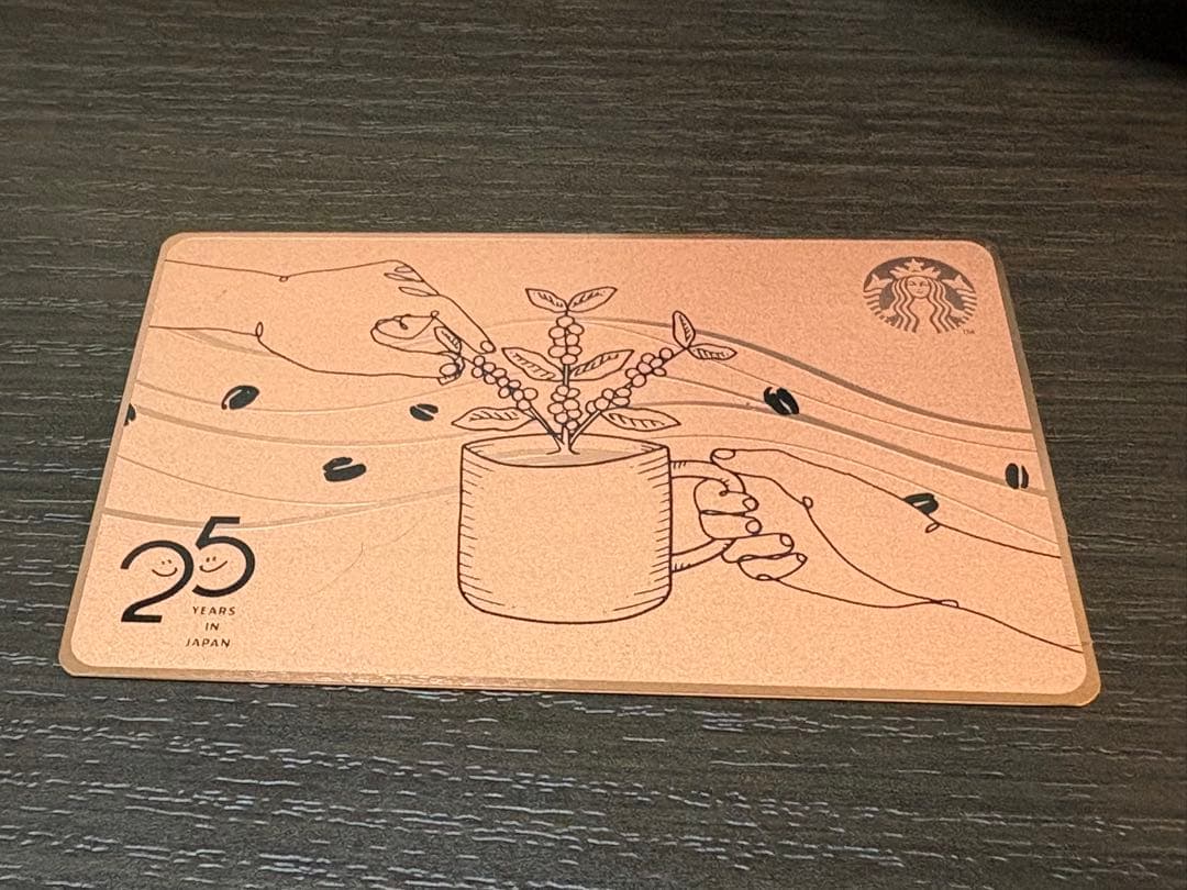 【激レア・抽選・PIN未削り】25周年記念 スターバックスメタルカード 金属製