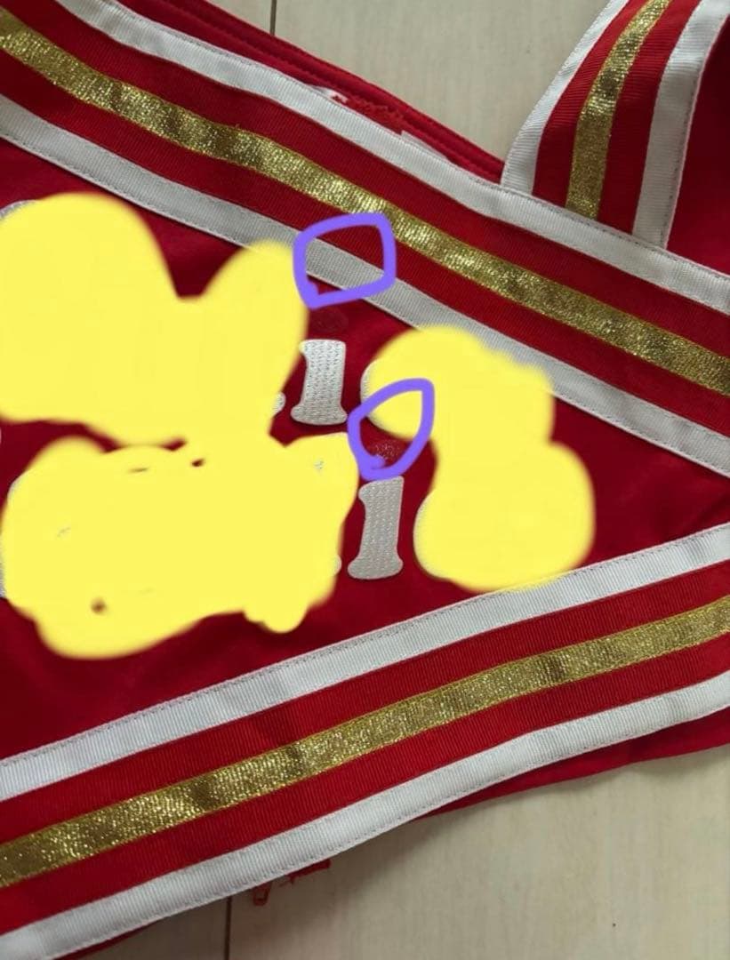 チアダンス ユニフォーム ポムシェ 上下セットリボン チアリーディング キッズ