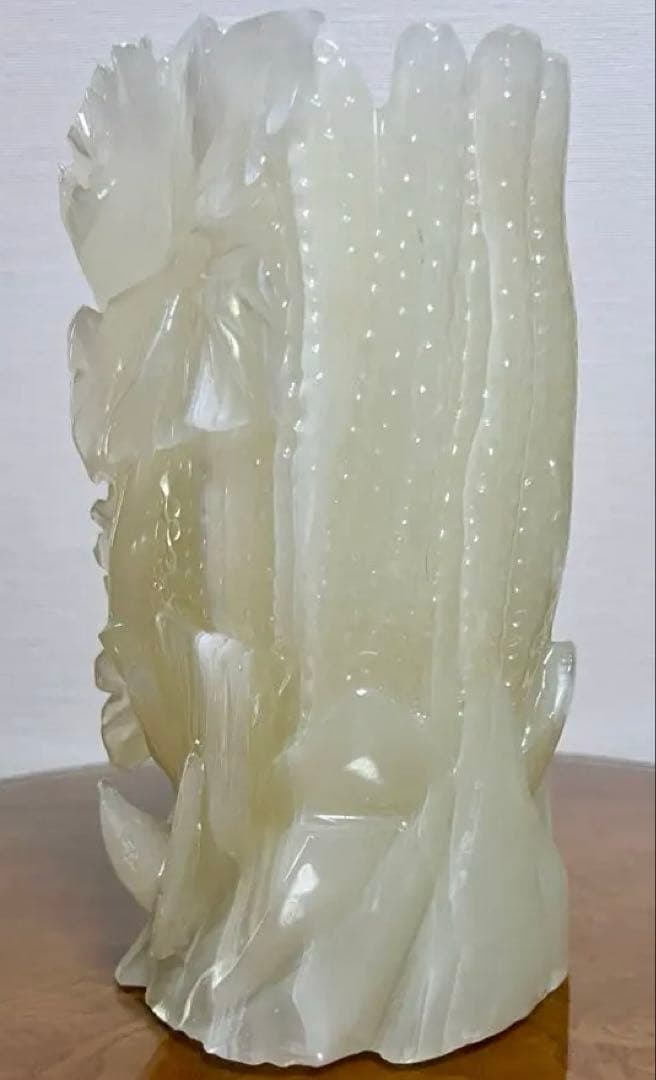 白玉石　富貴牡丹 中国美術