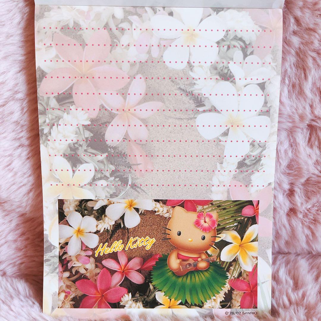 希少レア　ハローキティ　日焼け　メモ帳　ハワイ　ハイビスカス　2002 サンリオ