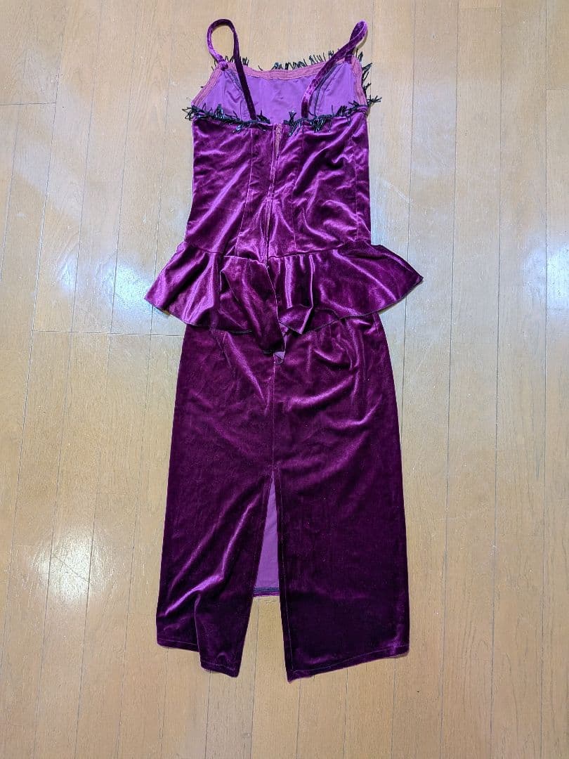 【お値下げ】アルゼンチンタンゴドレス　ベロアセットアップローズピンク