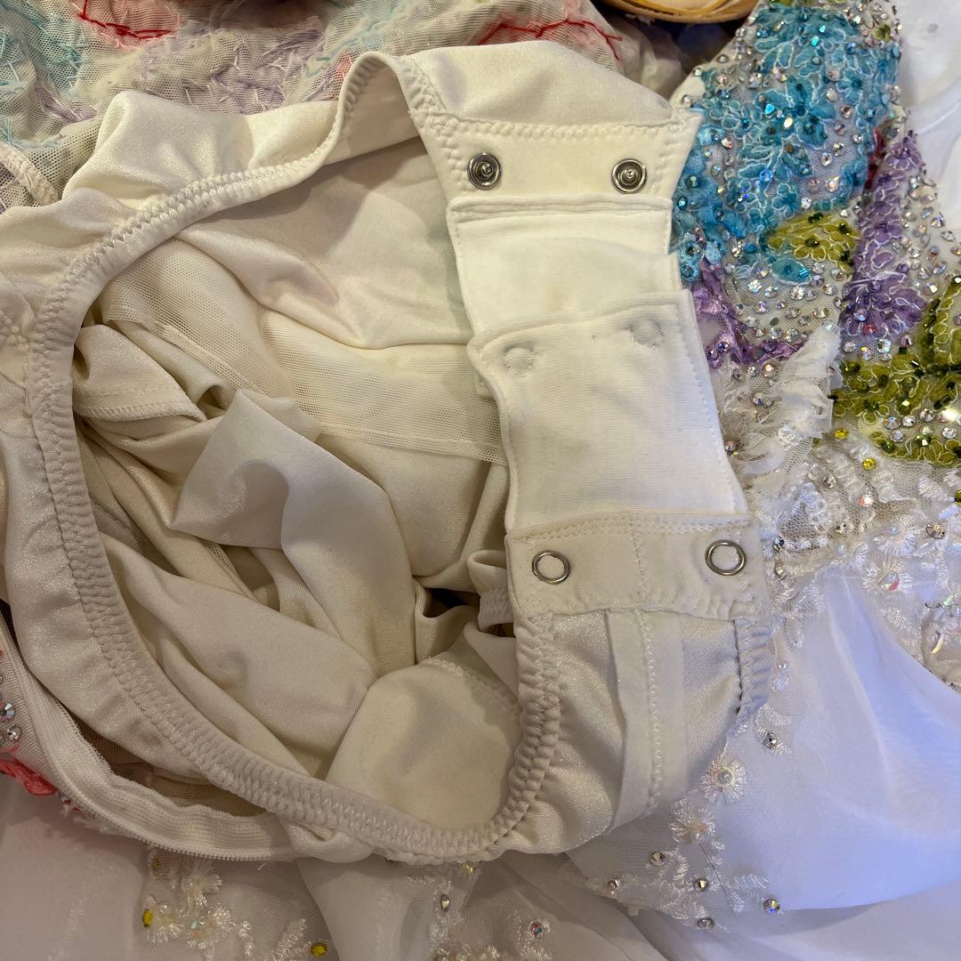 社交ダンス　ドレス　ジャンティ　ホワイト　カラフル　スタンダード