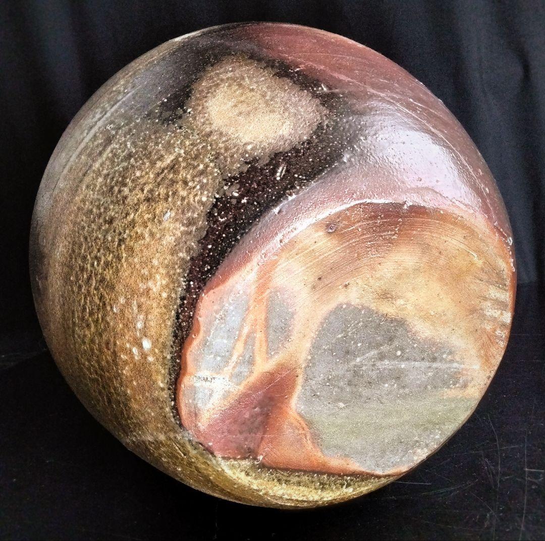 Y317-2 備前焼 最上位作品 人間国宝 藤原啓 本人作 備前大壷 二重共箱