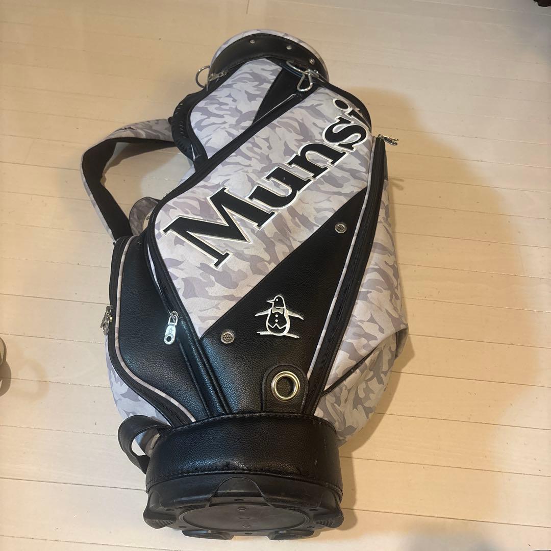 【ゴルフ】マンシングウエア　キャディーバッグ　グレー迷彩柄