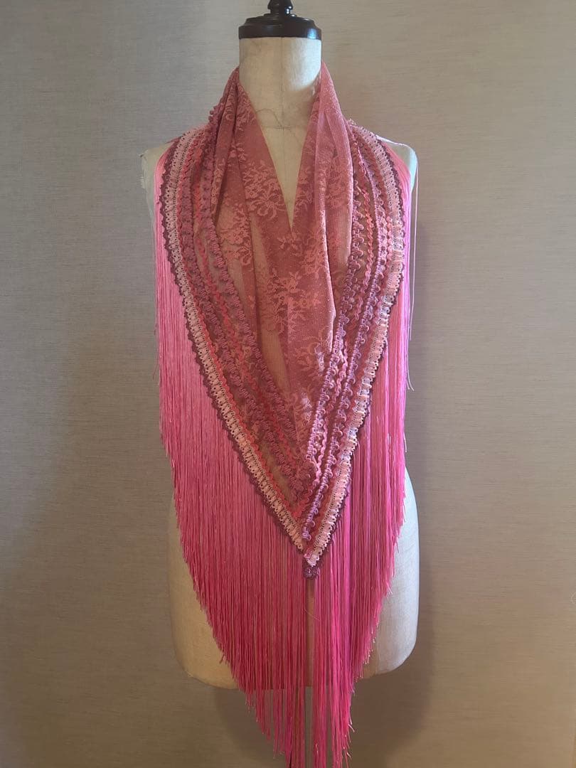 新作★ピンク系　フラメンコ衣装シージョフリンジ付き