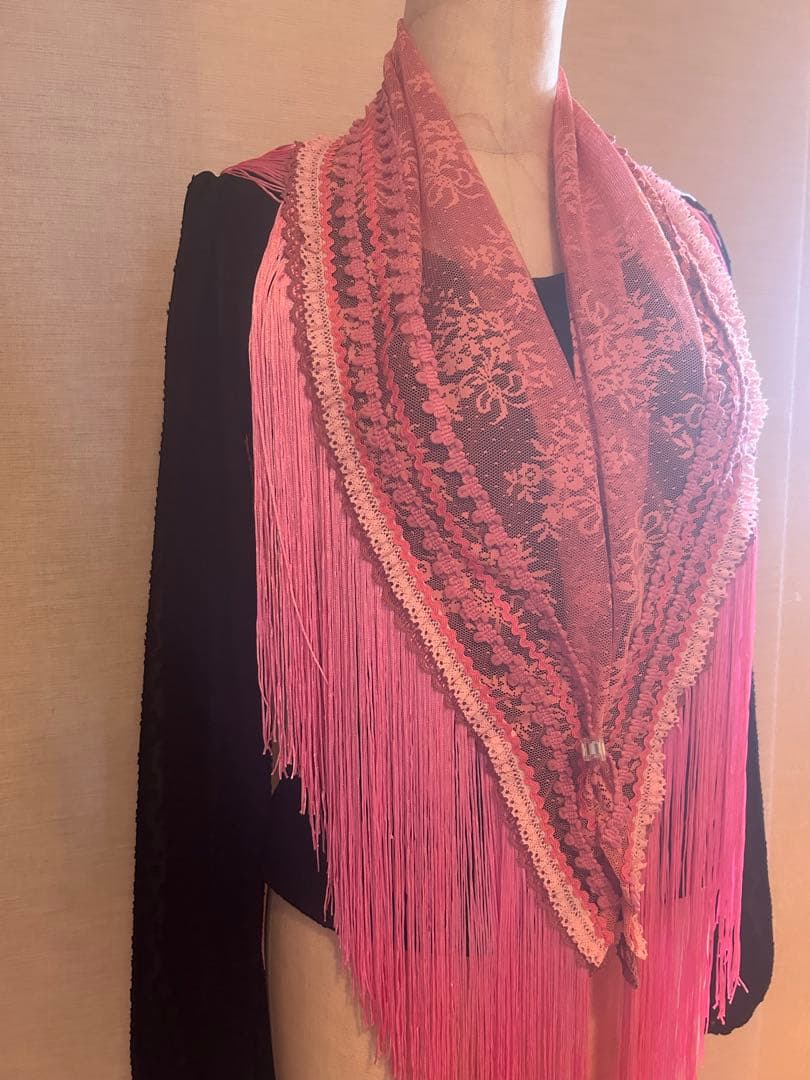 新作★ピンク系　フラメンコ衣装シージョフリンジ付き