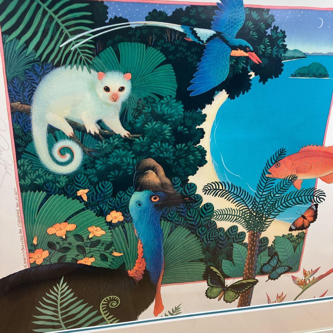 希少　ジョアン フック 絵画　リトグラフ　熱帯の動物たち　235/900